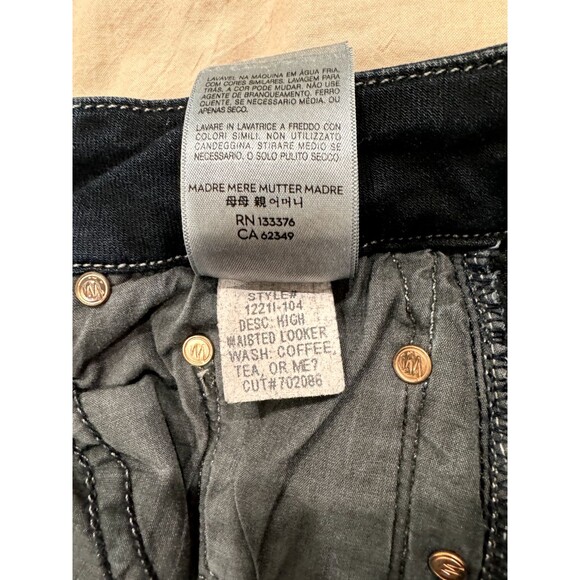MOTHER Denim High Waisted Looker Jeans Coffee Tea or Me Dark Wash Size 25 Black - Picture 8 of 13